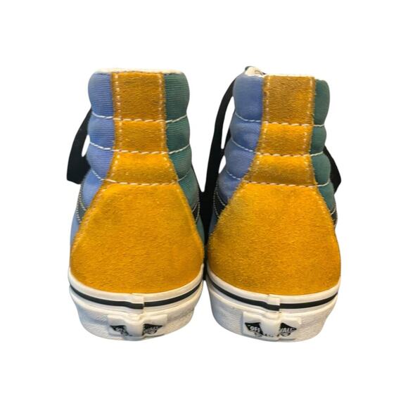 Vans SK8-Hi Womens 7 Suede Blue Green Black Yellow White pre owned - Picture 4 of 13